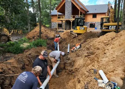 Laying pipe for a custom home