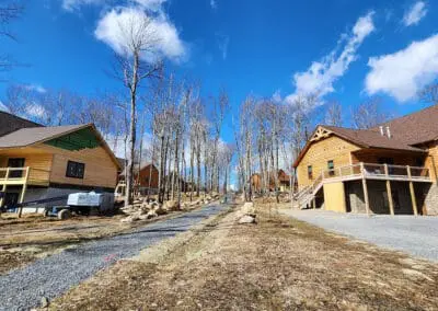 Custom homes under construction