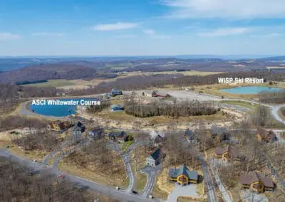 Aerial view of custom home community