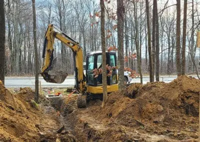 Digging trench for custom home